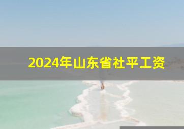 2024年山东省社平工资