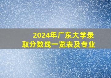 2024年广东大学录取分数线一览表及专业