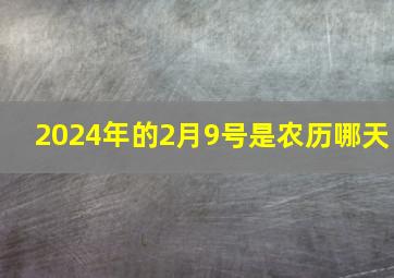 2024年的2月9号是农历哪天