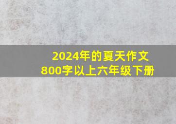 2024年的夏天作文800字以上六年级下册