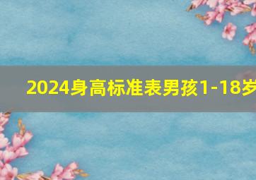 2024身高标准表男孩1-18岁