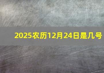 2025农历12月24日是几号