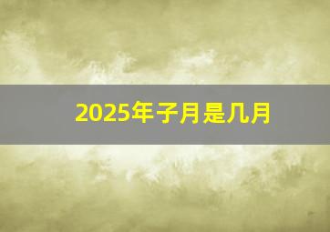 2025年子月是几月