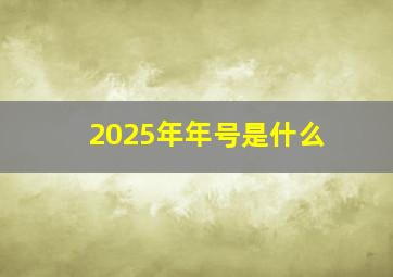 2025年年号是什么