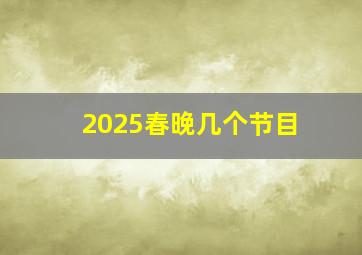 2025春晚几个节目