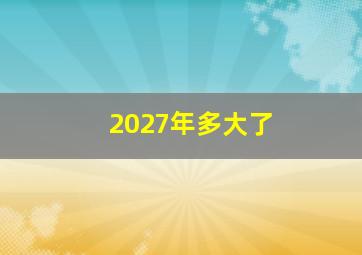 2027年多大了