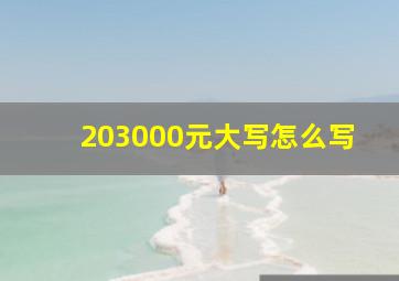 203000元大写怎么写