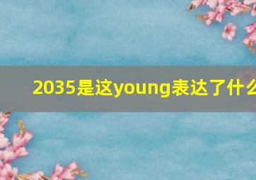 2035是这young表达了什么