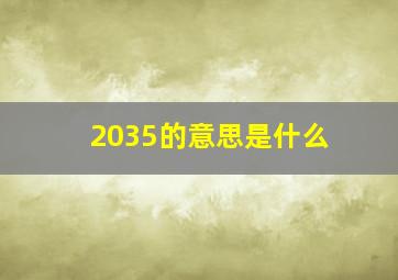 2035的意思是什么