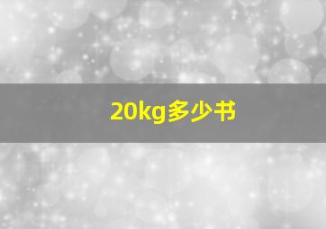 20kg多少书