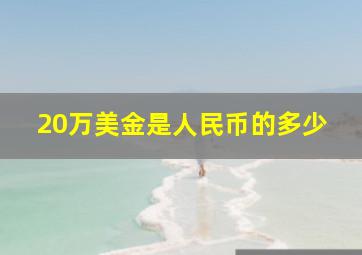 20万美金是人民币的多少