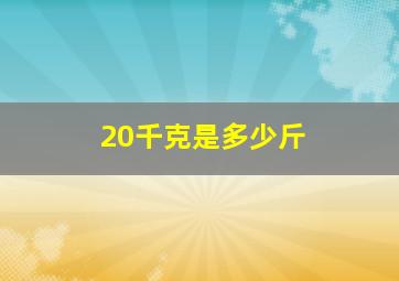 20千克是多少斤