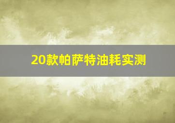 20款帕萨特油耗实测