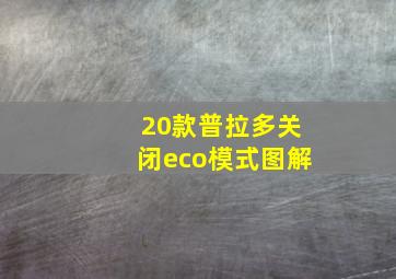 20款普拉多关闭eco模式图解