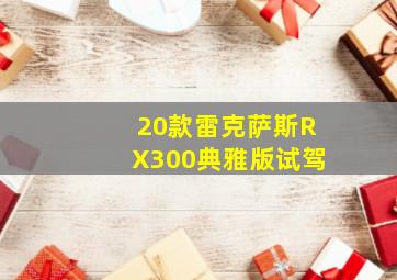 20款雷克萨斯RX300典雅版试驾