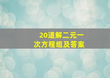 20道解二元一次方程组及答案