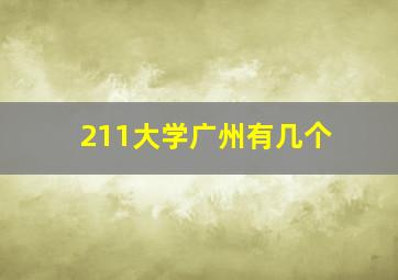 211大学广州有几个