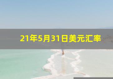 21年5月31日美元汇率