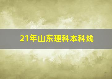 21年山东理科本科线