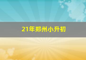 21年郑州小升初