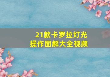 21款卡罗拉灯光操作图解大全视频