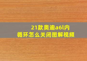 21款奥迪a6l内循环怎么关闭图解视频