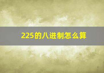 225的八进制怎么算