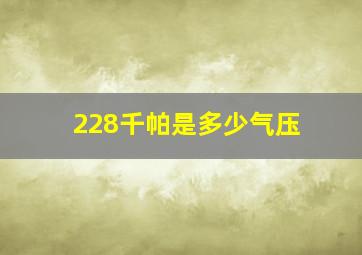 228千帕是多少气压