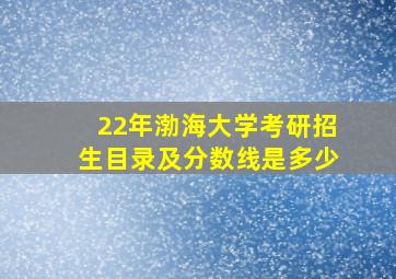 22年渤海大学考研招生目录及分数线是多少