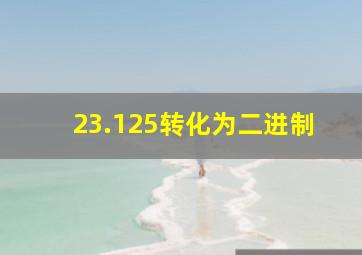 23.125转化为二进制