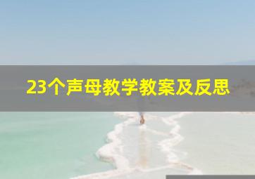 23个声母教学教案及反思