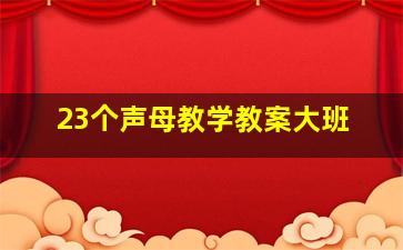 23个声母教学教案大班