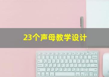 23个声母教学设计