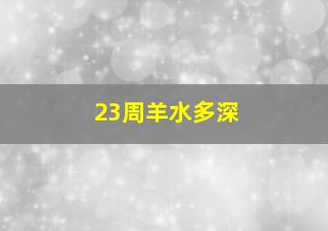 23周羊水多深