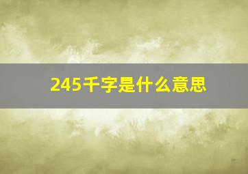 245千字是什么意思