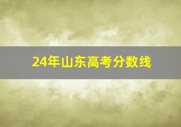 24年山东高考分数线