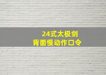 24式太极剑背面慢动作口令