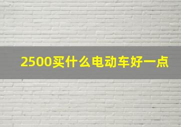 2500买什么电动车好一点