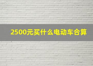 2500元买什么电动车合算