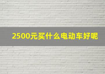 2500元买什么电动车好呢