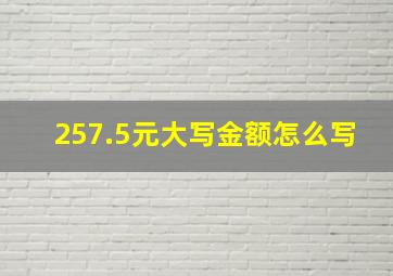 257.5元大写金额怎么写