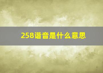 258谐音是什么意思