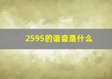 2595的谐音是什么