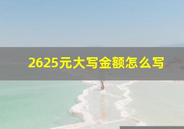 2625元大写金额怎么写