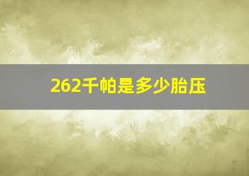 262千帕是多少胎压