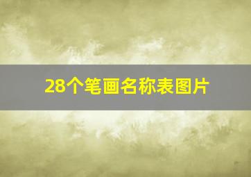 28个笔画名称表图片