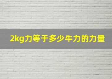 2kg力等于多少牛力的力量