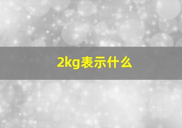 2kg表示什么