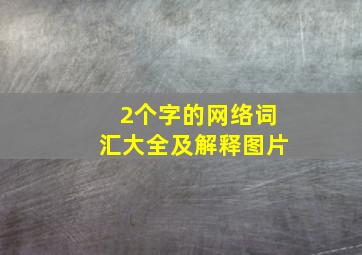 2个字的网络词汇大全及解释图片