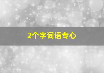 2个字词语专心